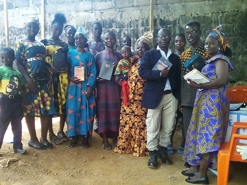WWES students outside a church